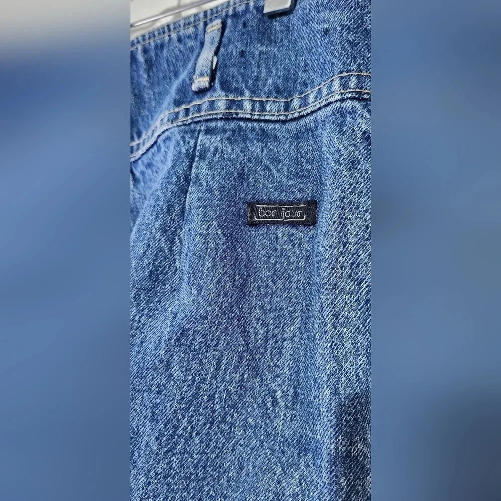 Vintage Bonjour High Waist Mom Jeans Pleated Front Denim Size 12 - Picture 7 of 9